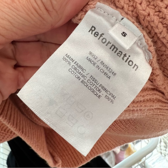 Reformation ombre Gradient Orange off White Sweater size small organic cotton - Picture 7 of 8